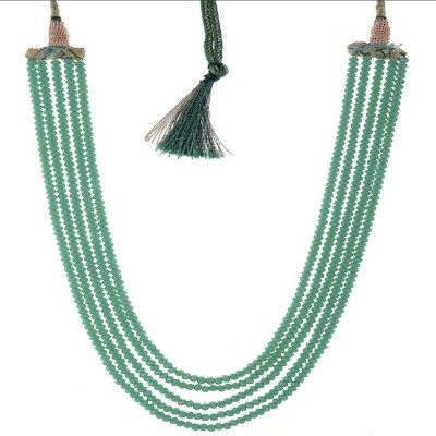 AVfashion india Green Color Crystal Opaque Stone Beads Necklace Stone Necklace