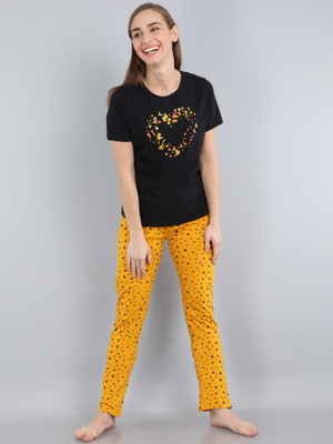 PIPER INTERNAATIONAL Women Printed Multicolor Top & Pyjama Set