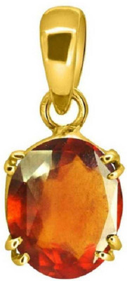 RATAN BAZAAR Gomed Stone 5.25 ratti Garnet Stone Pendant Lab Certified & Astrological Purpose for men & women Gold-plated Garnet Stone Pendant