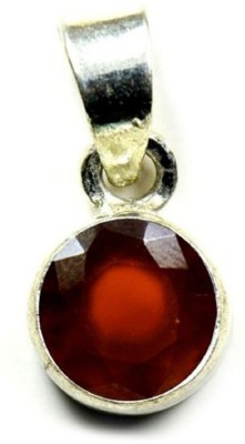 KUNDLI GEMS Gomed Stone Pendant Precious stone Garnet/hessonite 6.00 carat stone Lab Certified for men & women Silver Garnet Stone Pendant