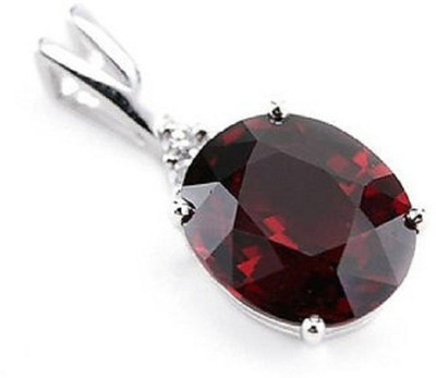 KUNDLI GEMS Gomed Pendant Original Stone 5.75 xarat stone Garnet stone Lab Certified stone for men & women Silver Garnet Stone Pendant