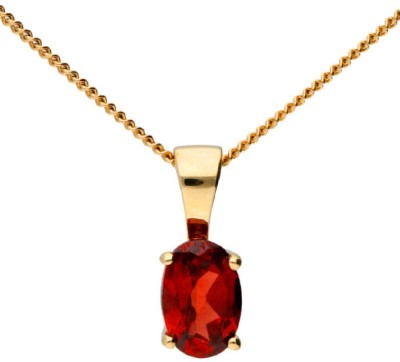 KUNDLI GEMS Gomed Pendant Natural Stone 6.25 ratti Hessonite/Garnet stone Certified & Astrological Purpose for unisex Gold-plated Garnet Stone Pendant