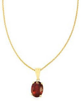 KUNDLI GEMS Gomed Pendant Natural Garnet 6.25 carat stone effective & good quality stone Astrological Purpose for men & women Gold-plated Garnet Stone Pendant