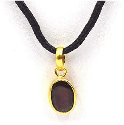 RATAN BAZAAR Gomed Pendant Natural Stone 6.25 ratti Hessonite/Garnet stone Certified & Astrological Purpose for unisex Gold-plated Garnet Stone Pendant