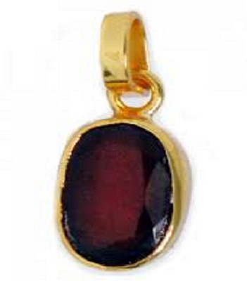 RATAN BAZAAR Gomed Pendant Natural Stone 6.25 ratti Hessonite/Garnet stone Certified & Astrological Purpose for unisex Gold-plated Garnet Stone Pendant