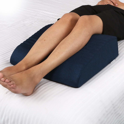 METRON 5D Curved Multipurpose Bed Wedge Pillow for Acid Reflux for Sleeping Foam Solid Orthopaedic Pillow Pack of 1(Blue)