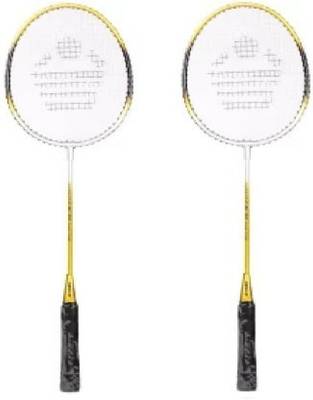 COSCO CB-85 Strung Badminton Racquet (Pack of: 2, 180 g) (Yellow & Grey) Yellow, Grey Strung Badminton Racquet