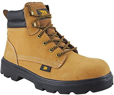JCB Steel Toe Genuine Leather Safety Shoe(Tan, S2P, Size 8)