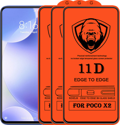 Roxel Edge To Edge Tempered Glass for Poco X2(Pack of 3)