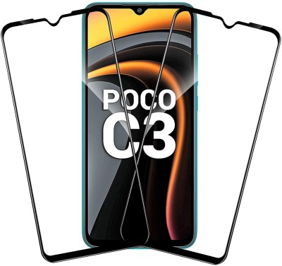 TINGTONG Edge To Edge Tempered Glass for Poco C3(Pack of 2)