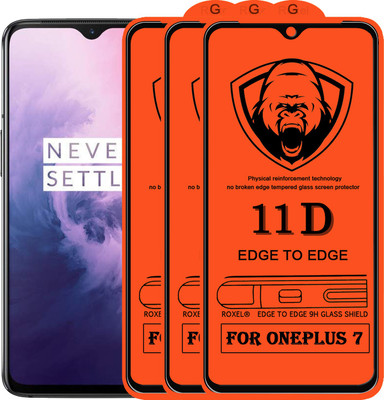 Roxel Edge To Edge Tempered Glass for Oneplus 7(Pack of 3)