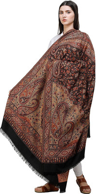 Kashmiri queen Wool Self Design Women Shawl(Multicolor)
