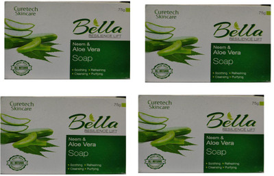 Curetech Skincare Bella Neem & Aloe Vera Soap(4 x 75 g)