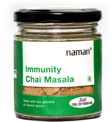 NAMAN Immunity Chai Masala - 50 gm, Made of natural herbs & spices, Adds taste to your chai, Chai Masala with Tulsi Digestive with fennel, mint and licorice, Immunity with Ashwagandha and Classic with selected spices(50 g)