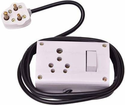 JELECTRICALS Heavy Duty PVC Extension Board 3 m Wire 2 in 1 15A and Switch (3 m Wire) PACK-1 Power Plug(White)