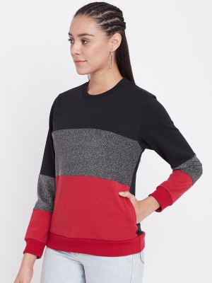 Austin Wood Full Sleeve Color Block Women Sweatshirt