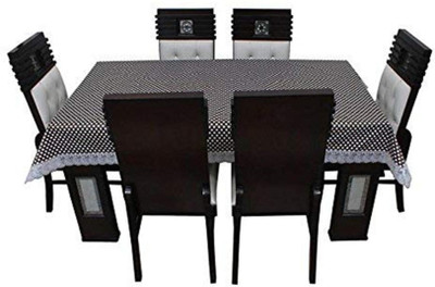 MONKDECOR Polka 6 Seater Table Cover(Brown, Plastic)