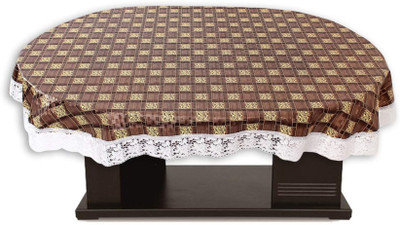 MONKDECOR Geometric 6 Seater Table Cover(Brown, Plastic)