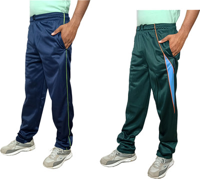 IndiWeaves Solid Men Green, Blue Track Pants