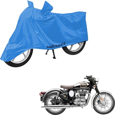 MOTOTRANCE Two Wheeler Cover for Royal Enfield(Classic Chrome, Blue)