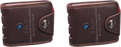 FASHLOOK Men Brown Artificial Leather Wallet(7 Card Slots, Pack of 2)