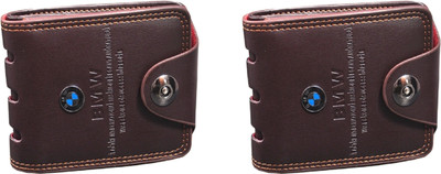 FREAKS Men Brown Artificial Leather Wallet(5 Card Slots, Pack of 2)