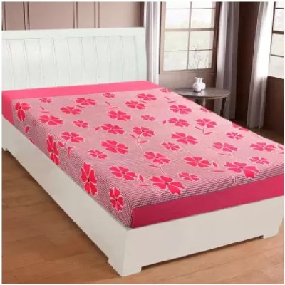 MR Gangoli 160 TC Polycotton Single 3D Printed Flat Bedsheet(Pack of 1, Pink)