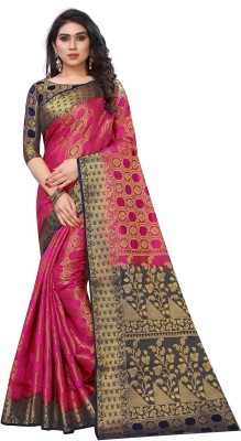 Perfect Wear Printed Kanjivaram Cotton Silk Saree(Pink)