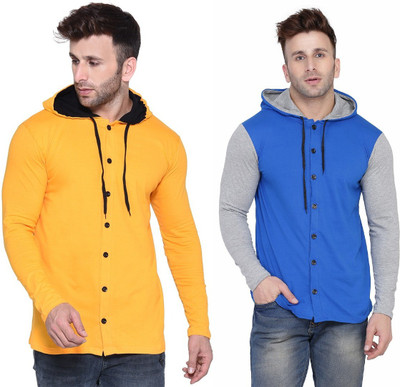 Lawful Casual Men Solid Casual Multicolor Shirt(Pack of 2)