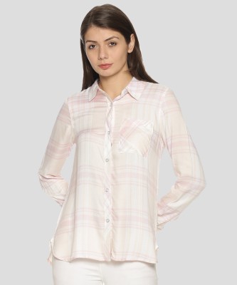 CAMPUS SUTRA Women Checkered Casual Pink Shirt