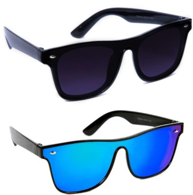 layd Wayfarer Sunglasses(For Men & Women, Black, Blue)