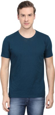 RSO Outfits Solid Men Round Neck Dark Blue T-Shirt