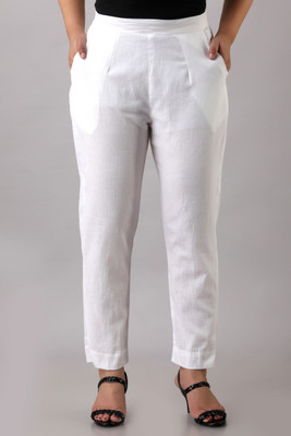 Rangkriti Slim Fit Women White Trousers