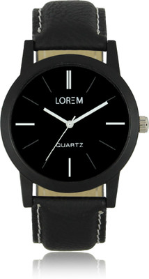 LOREM Casual Professional Full Black Analog Watch  - For Men