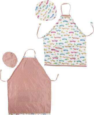 HOUZZCODE Polyester Home Use Apron - Free Size(Multicolor, Pack of 2)