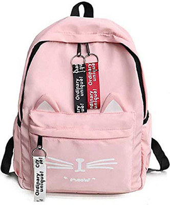 RDP Cat Design Fashion Waterproof Women Girls Backpack ladies bag 25 L Backpack(Pink)