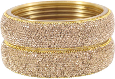 Zulka Get Your Traditions Glass Zircon Bangle Set(Pack of 2)