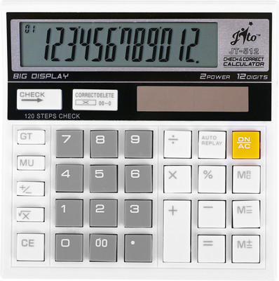 jito 12 Digits JT-512 White - Grey 18 Months Warranty Basic  Calculator(12 Digit)