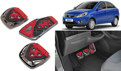 Selifaur 3 Pcs Red Non-Slip Manual Car Pedals kit Pad Covers Set for Zest Car Pedal
