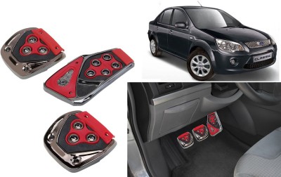 Selifaur 3 Pcs Red Non-Slip Manual Car Pedals kit Pad Covers Set for Fiesta Classic Car Pedal