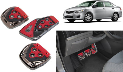 Selifaur 3 Pcs Red Non-Slip Manual Car Pedals kit Pad Covers Set for Corolla Car Pedal