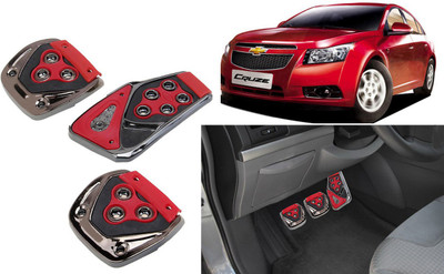 Auto Kite GP40 - 3 Pcs Red Non-Slip Manual Car Pedals kit Pad Covers Set Car Pedal