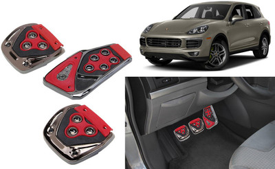Selifaur 3 Pcs Red Non-Slip Manual Car Pedals kit Pad Covers Set for Cayenne E-Hybrid Car Pedal