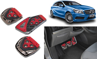 Selifaur 3 Pcs Red Non-Slip Manual Car Pedals kit Pad Covers Set for A180 Car Pedal