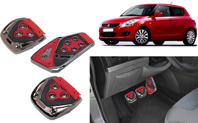 Selifaur 3 Pcs Red Non-Slip Manual Car Pedals kit Pad Covers Set for Swift New Car Pedal