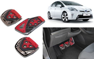 Selifaur 3 Pcs Red Non-Slip Manual Car Pedals kit Pad Covers Set for Prius Car Pedal