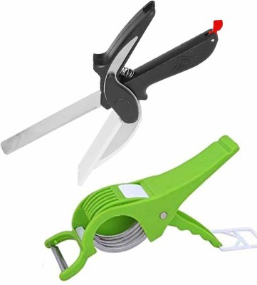 DS SALES Smart Stainless Steel Clever Cutter with Veg Cutter Combo for Fruit and Vegetable Slice (Combo) Vegetable & Fruit Grater & Slicer(1 Vegetable & 1 Clever Cutter Combo)