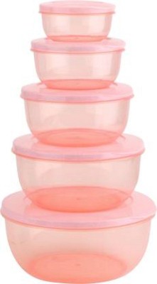 JIGSHTIAL Plastic Bread Container  - 2700 ml, 1700 ml, 1000 ml, 580 ml, 290 ml(Pack of 5, Pink)