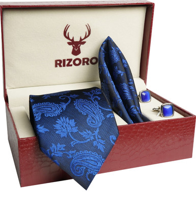 RIZORO Satin Tie & Cufflink(Blue)