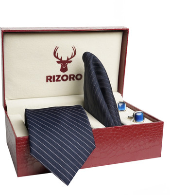 RIZORO Satin Tie & Cufflink(Blue)